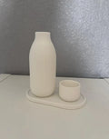 Japandi Decor Set – Fluted Vase, Tealight Holder & Tray