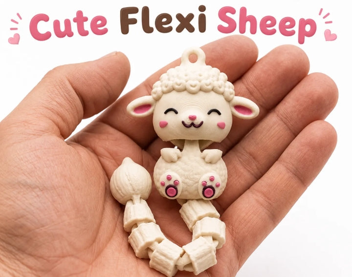 Cute Flexi Sheep Keychain