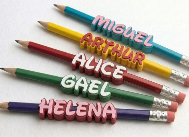 Princesses Custom 3D Pencil Name Tag